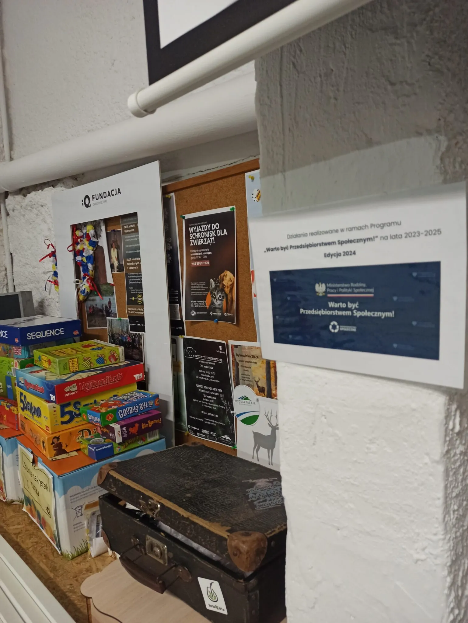 Biuro Fundacji Q w Nowej Dębie – wnętrze